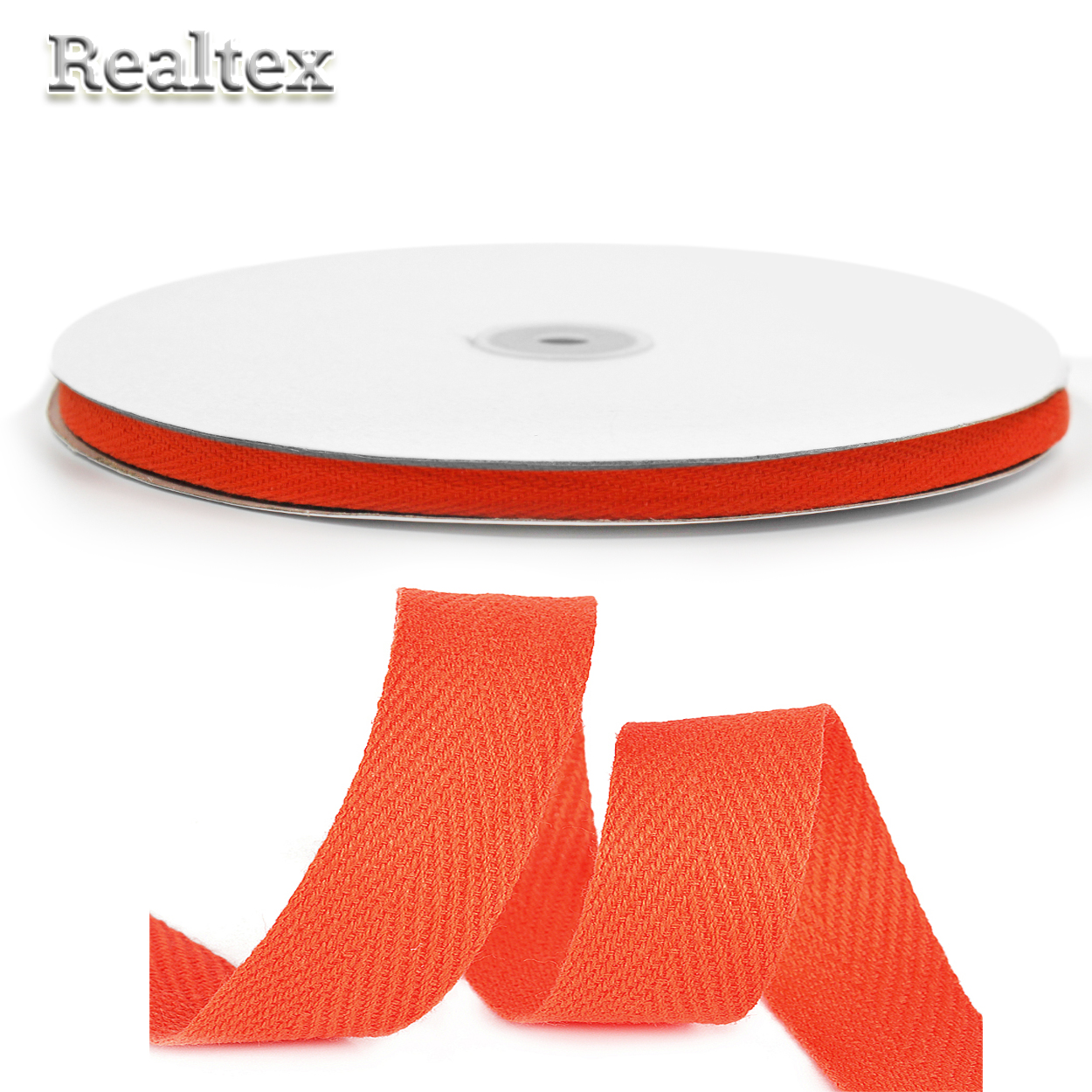 Тесьма киперная 10мм TBY.CT103405 2.5г/м цв.A3405 красно-оранжевый