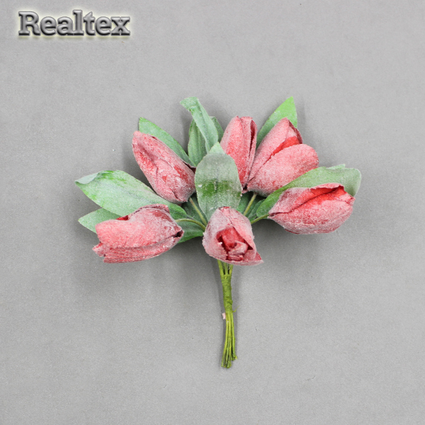 Декоративный букетик Realtex F "Тюльпаны" (1 букетиков*6шт) цв.пепельно-красный