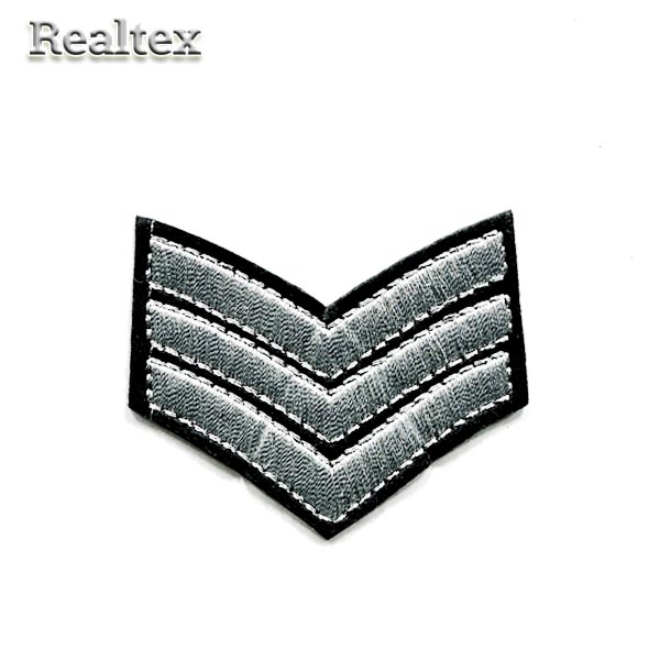  Термоаппликации Реалтекс RT-069/1 "Шеврон" цв.черный/серебро