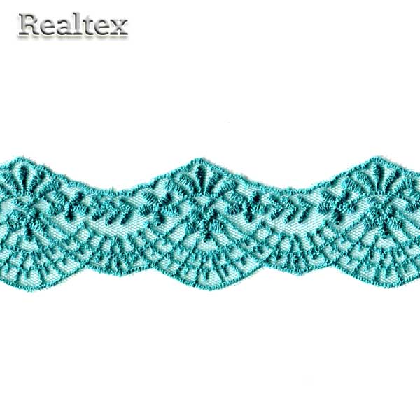 Кружево на сетке  40мм 51-4287 цв.722 бирюзовый