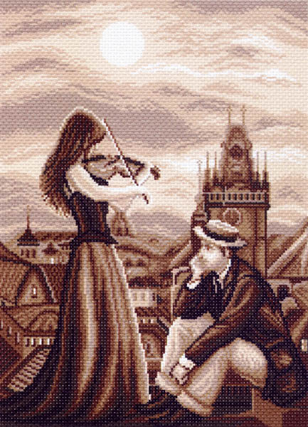 Рисунок на канве МП №1460 "Мелодия в ночи" 37х49см