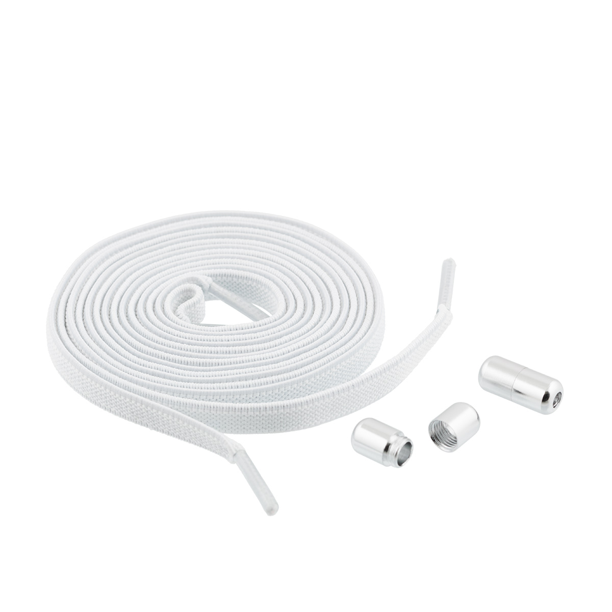 Шнурки эластичные с застёжкой GBG-06 6мм цв.3 белый/серебро 