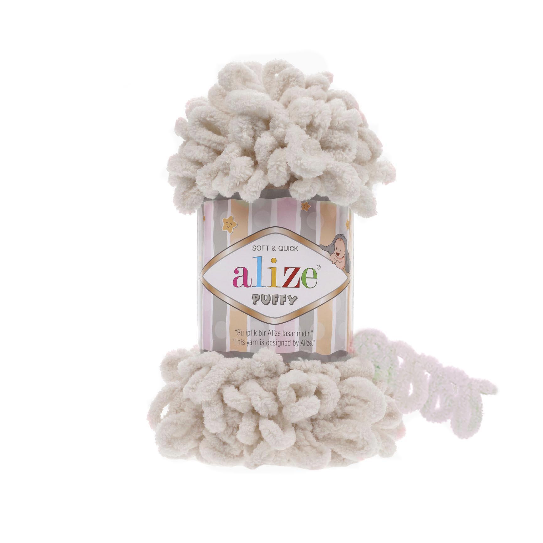 Пряжа Alize "Puffy" (0,5кг) цв.599 слоновая кость