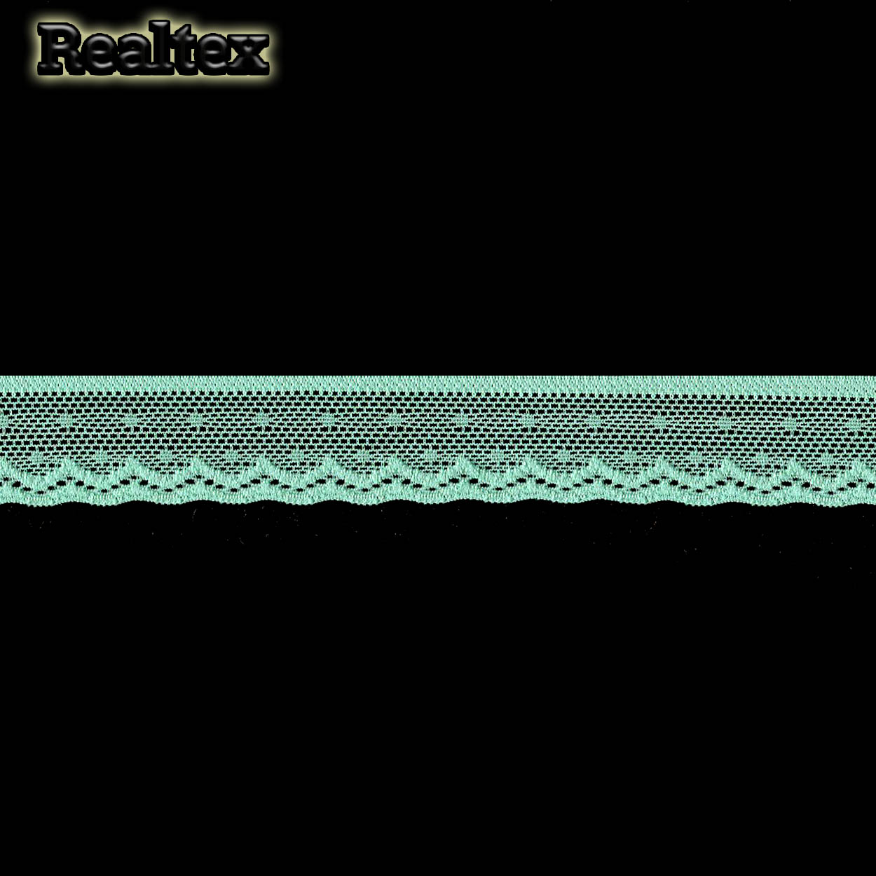 Кружево стрейч  25мм TBY 8028 цв.F201 мятный