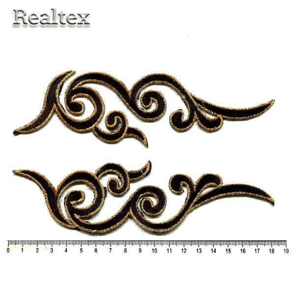 Термоаппликации орнамент Реалтекс R-1987 цв.черный/золото