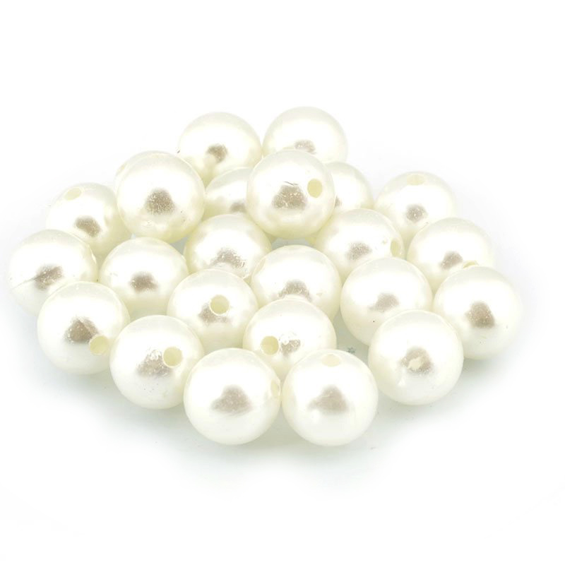 Бусины пластик  8мм R (20гр) цв.молочный