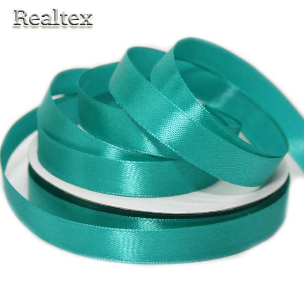 Лента атласная 12мм Realtex (32,9м) цв.3111 зелёная бирюза