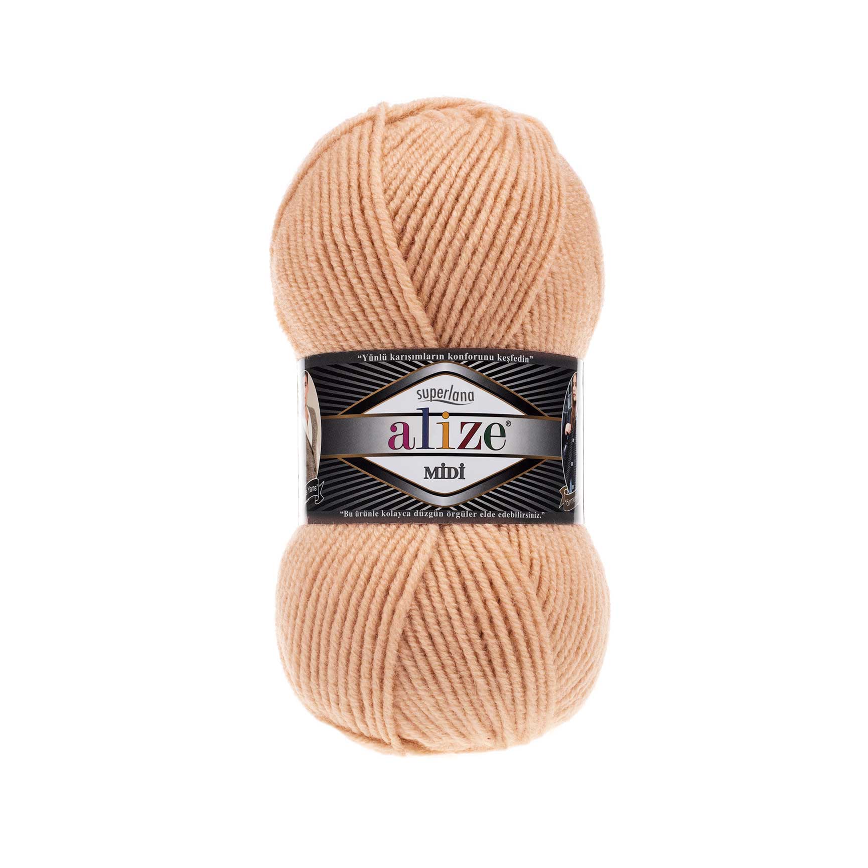 Пряжа Alize "Super Lana Midi" (100гр) цв.502 карамель