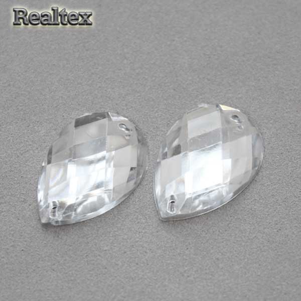 Стразы акриловые пришивные RS "Капля" 13*18мм цв.cristal