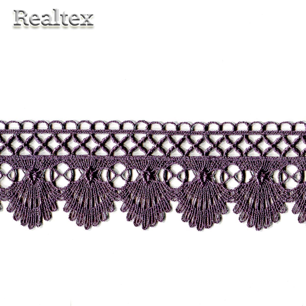 Кружево  гипюр  Realtex  51мм LF-351 цв.18А черничный йогурт