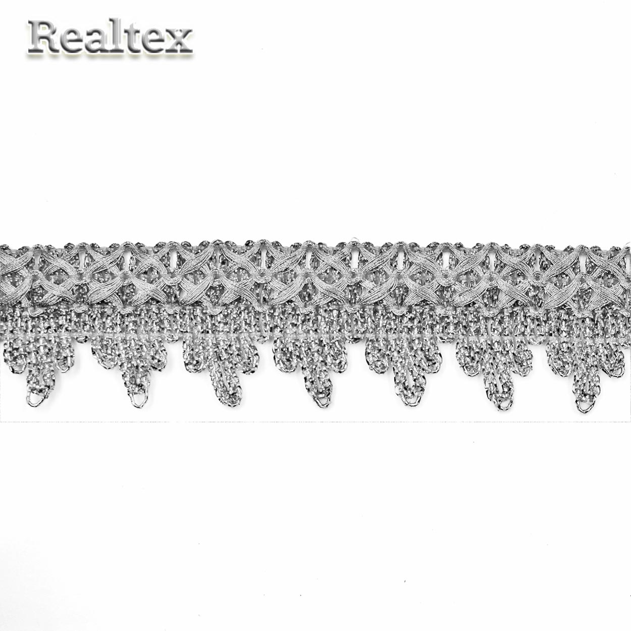 Тесьма металлизированная 28мм 1312 цв.серебро 