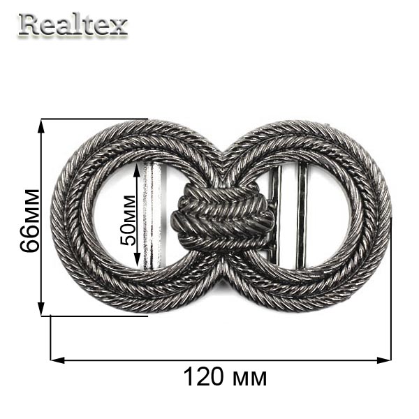 Пряжка пластик В5-1118 цв.черный никель