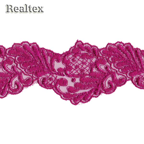 Кружево на сетке  50мм 54-4094 цв.762 малиновый
