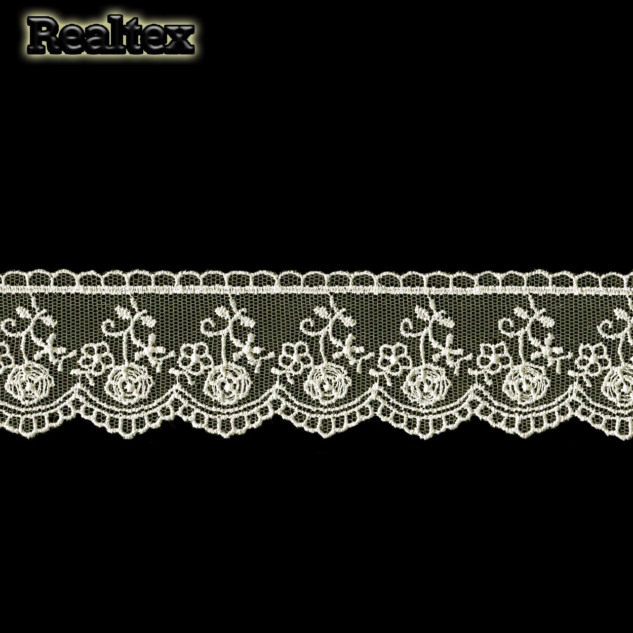 Кружево Реалтекс на сетке  45мм 4BE4014 (12м) цв.молочный