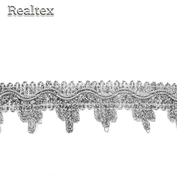 Тесьма Realtex металлизированная 25мм 9243 цв.серебро