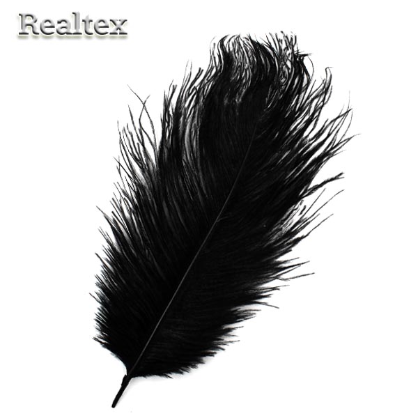 Перо Реалтекс Страуса 25-30 см цв.чёрный