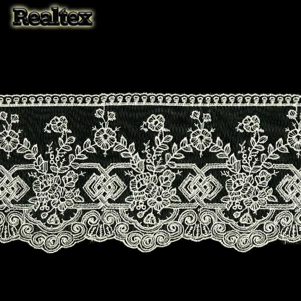 Кружево на сетке  Realtex 135мм R-31146 цв.молочный