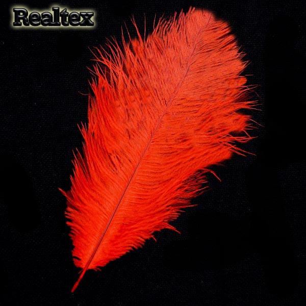Перо Реалтекс Страуса 25-30см цв.красный