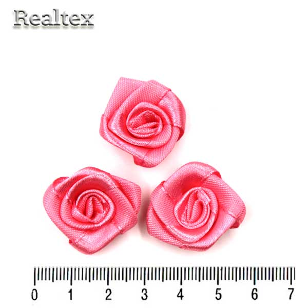 Розочки пришивные атласные Realtex R-4 цв.роза
