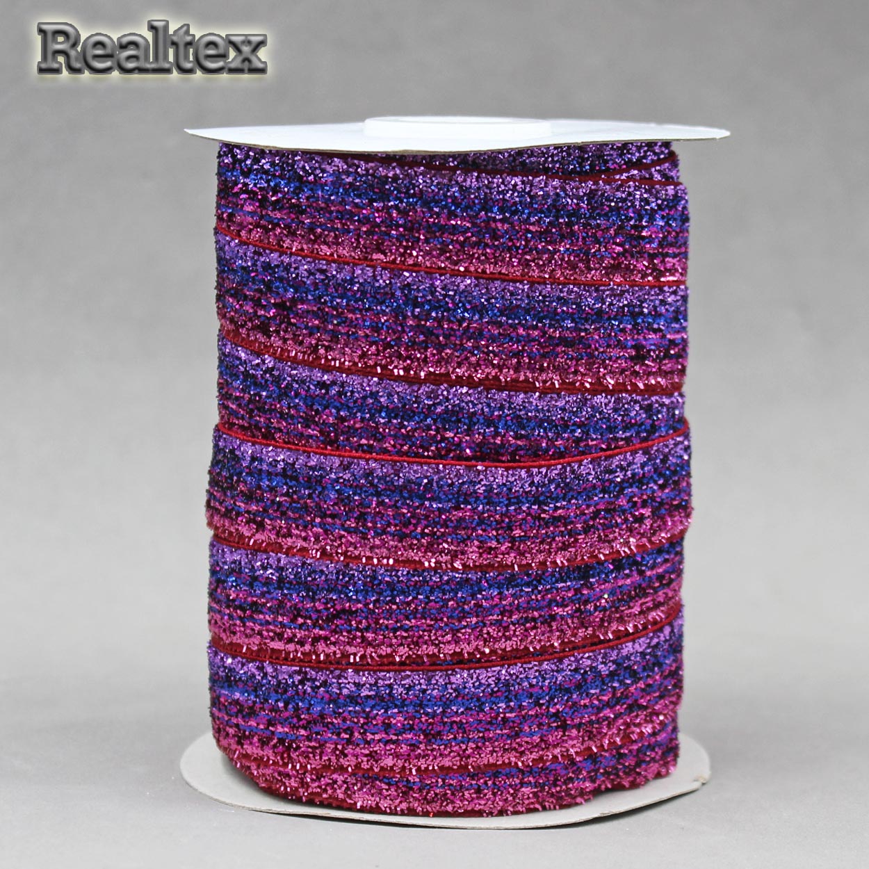 Лента бархатная люрекс RS 15мм цв.38 mix