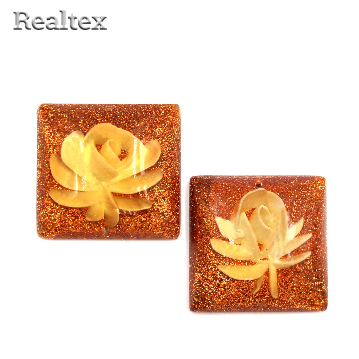 Стразы пластиковые пришивные AB-6 большие цв.оранжевый