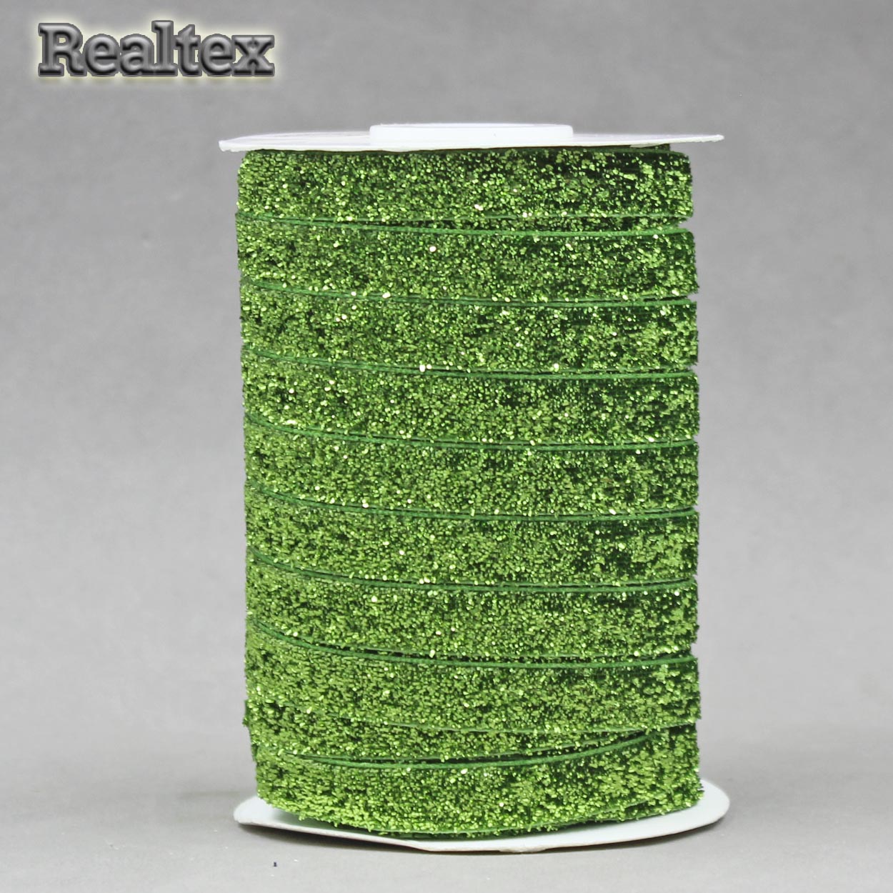 Лента бархатная люрекс RS 15мм цв.20 светло-зеленый