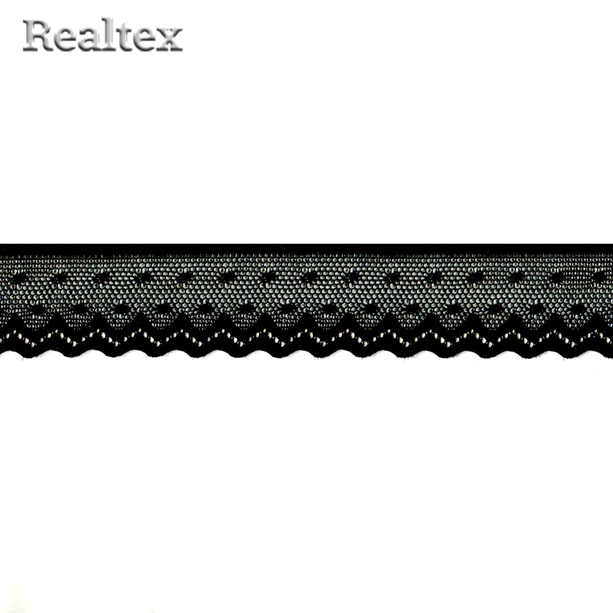 Кружево стрейч Реалтекс  25мм HD 5006 (20м) цв.черный