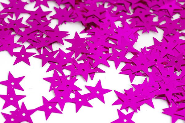 Пайетки россыпью TBY-FLK172 звёзды 13мм цв.008 фиолетовый