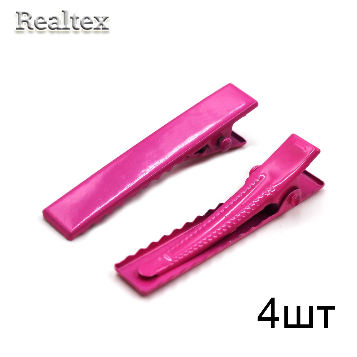 Заготовка для заколок RS 40мм прямоугольная цв.ярко-розовый