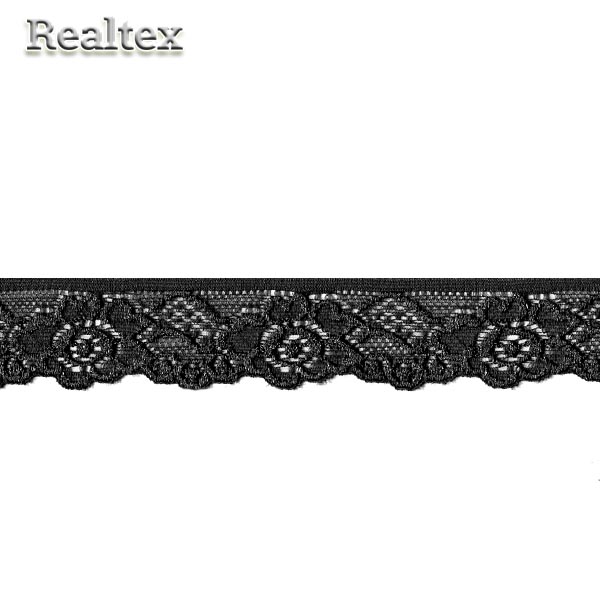 Кружево стрейч 30мм TBY L839  цв.03 чёрный