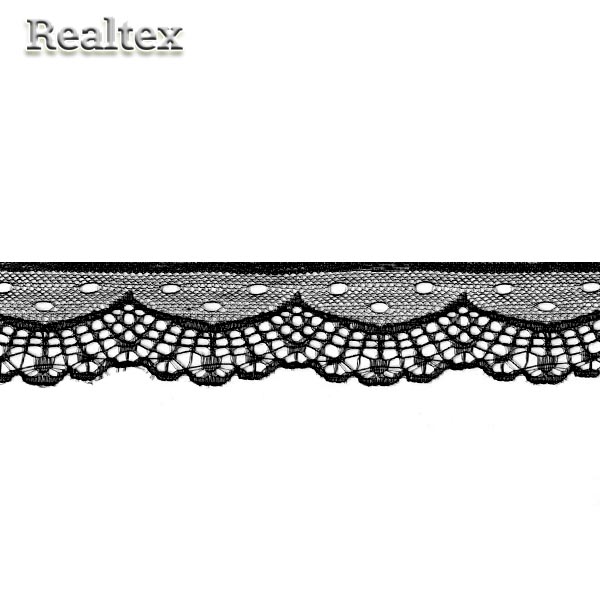 Кружево капроновое  30мм TBY 1667 (27,4м) цв.10 чёрный