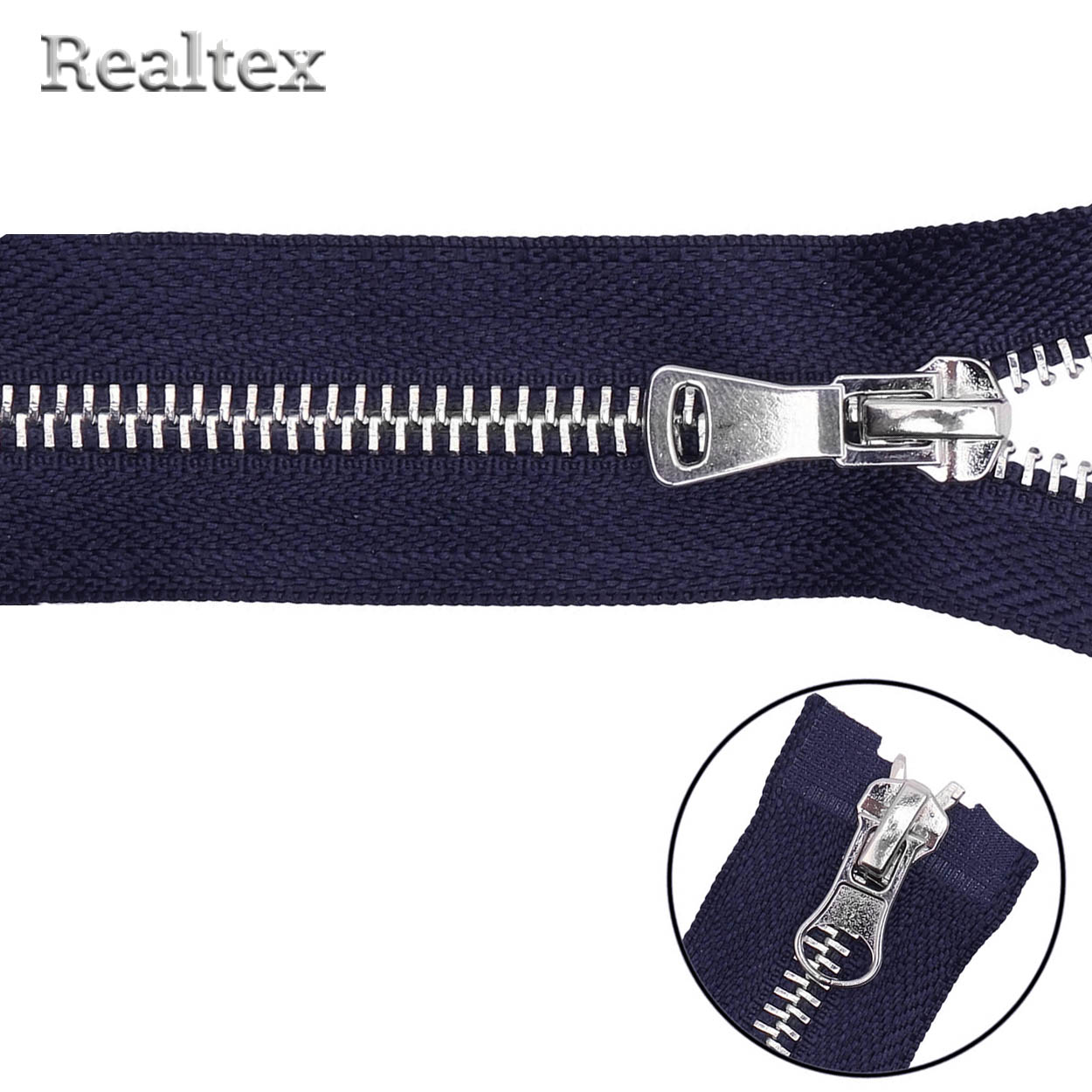 Молния металл Т.5 2замка 85см разъемная цв.никель/233 темно-синий