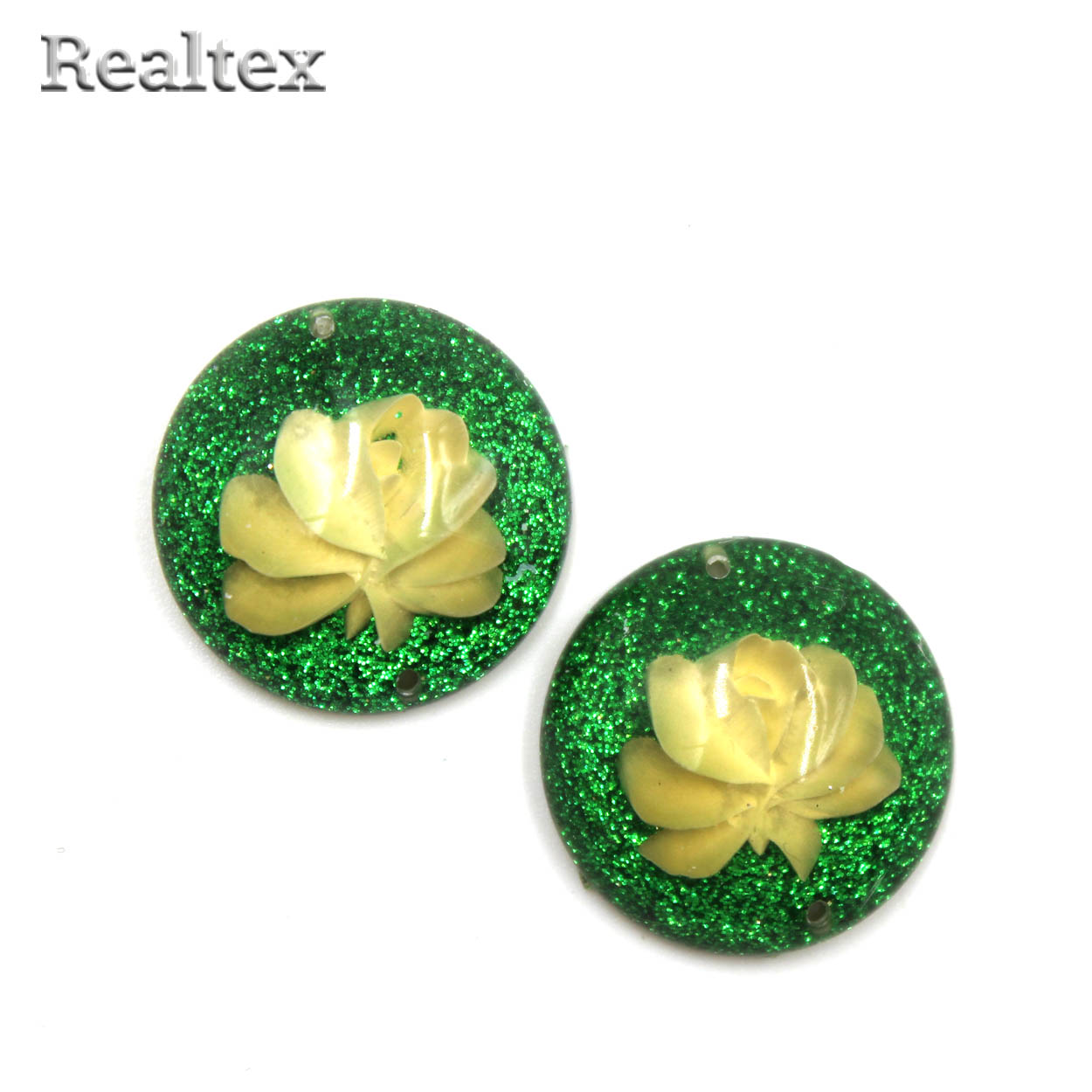 Стразы пластиковые пришивные AB-7 малые цв.зеленый 