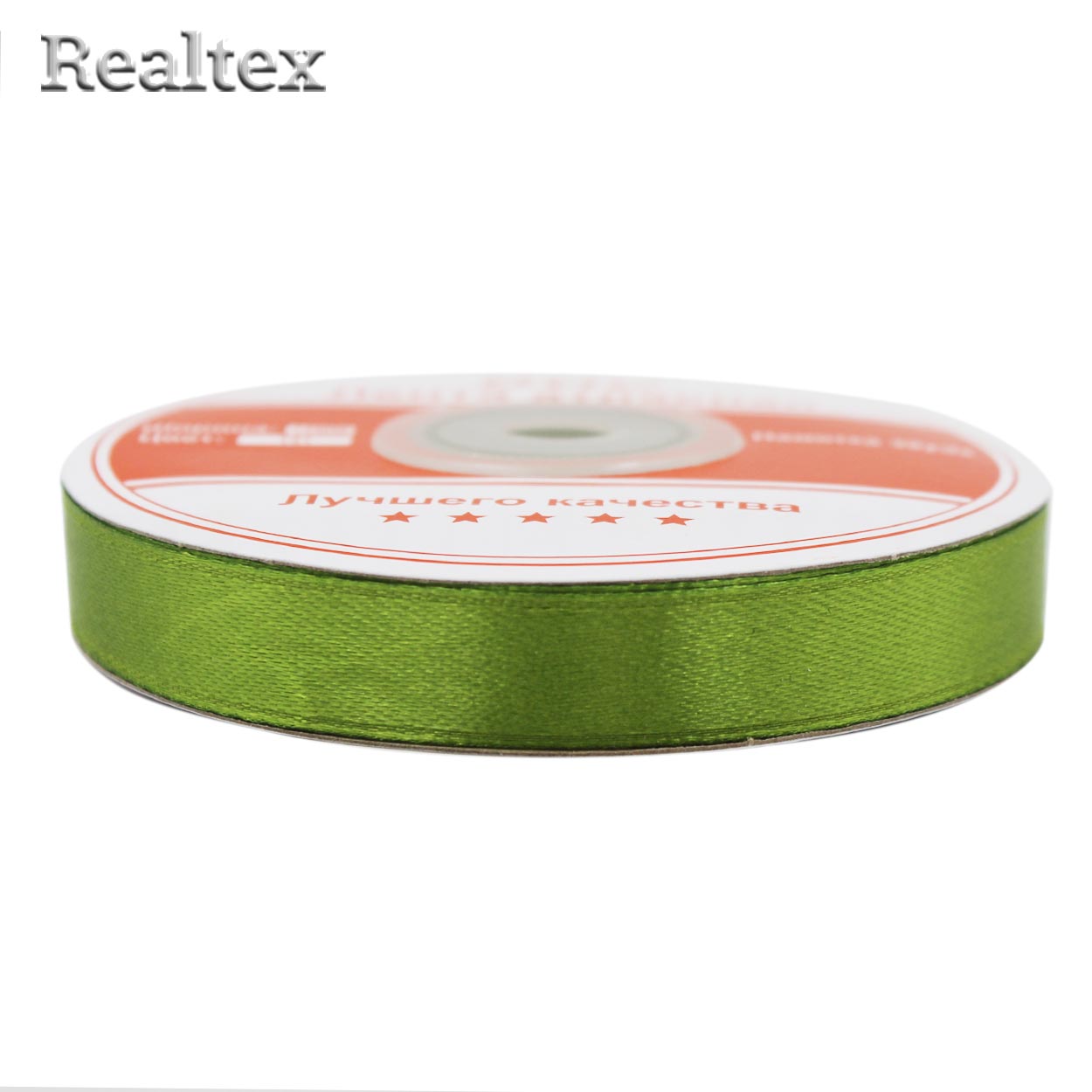 Лента атласная 12мм Realtex (27,4м) цв.151 оливковый