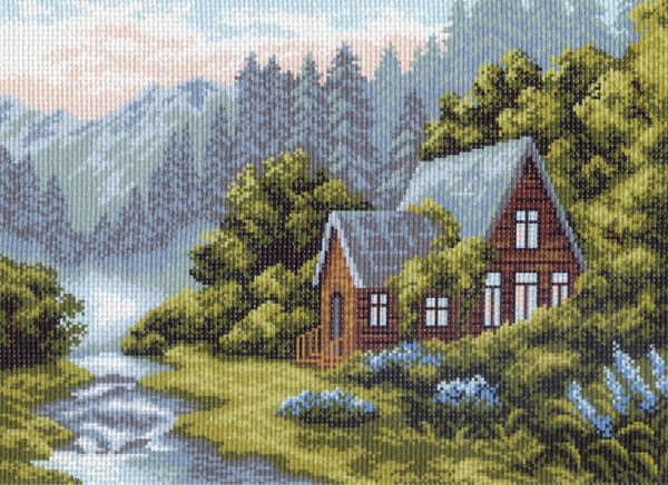 Рисунок на канве МП №650 "Отдых в горах" 37х49см
