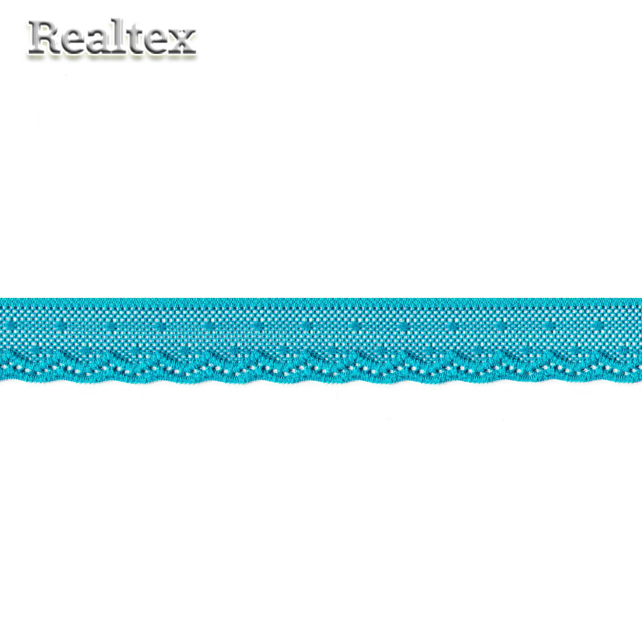 Кружево стрейч  25мм TBY 8028 цв.F274 яркая бирюза