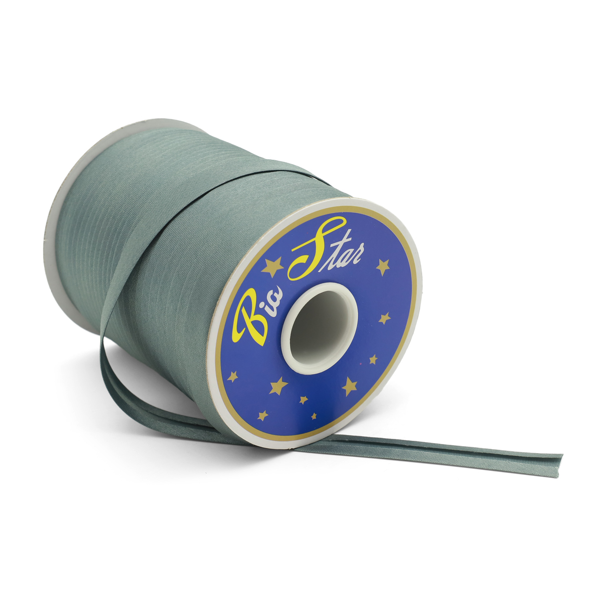 Косая бейка атласная 15мм (132м) цв.6140 ярко-серый