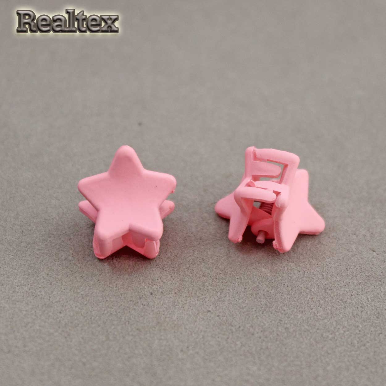 Заколка-краб мини 29553 "Звездочка" (2шт) цв.светло-розовый