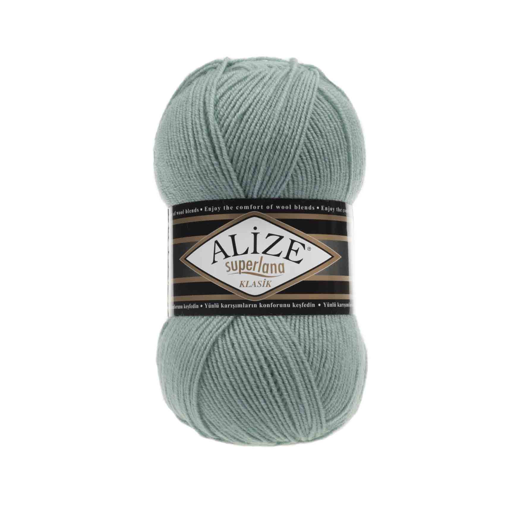 Пряжа Alize "Super Lana Klasik" (100гр) цв.463 мята