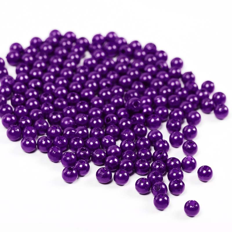 Бусины пластик Реалтекс 10мм под жемчуг (100гр) цв.133 фиолетовый