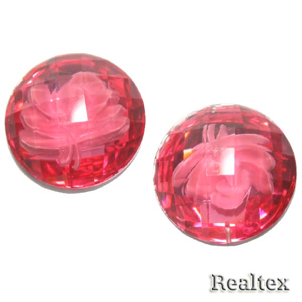 Стразы пластиковые пришивные AB-1 большие цв.розовый 