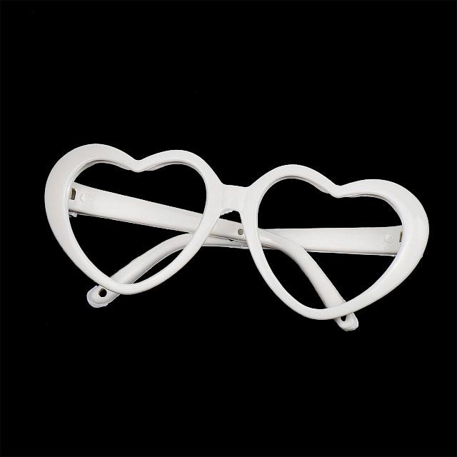 Очки сердце без стекла пластик TBY 53735 7см для игрушек цв.белый