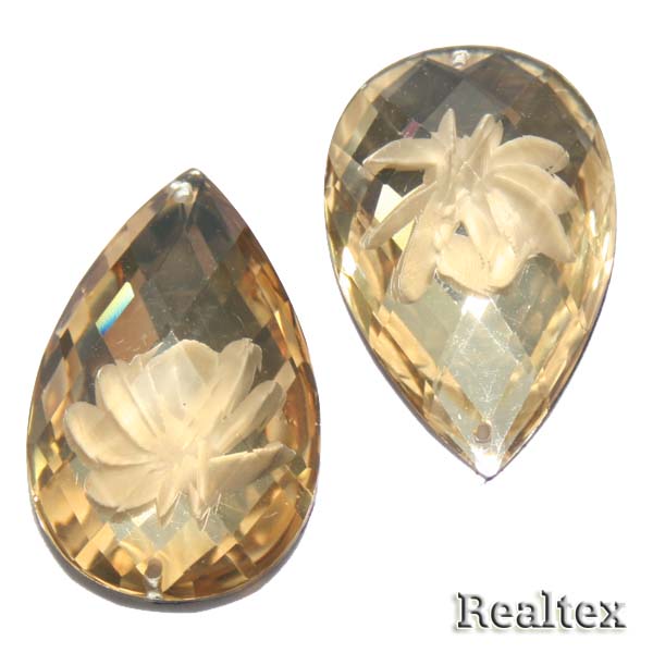 Стразы пластиковые пришивные AB-2 малые цв.св.желтый 