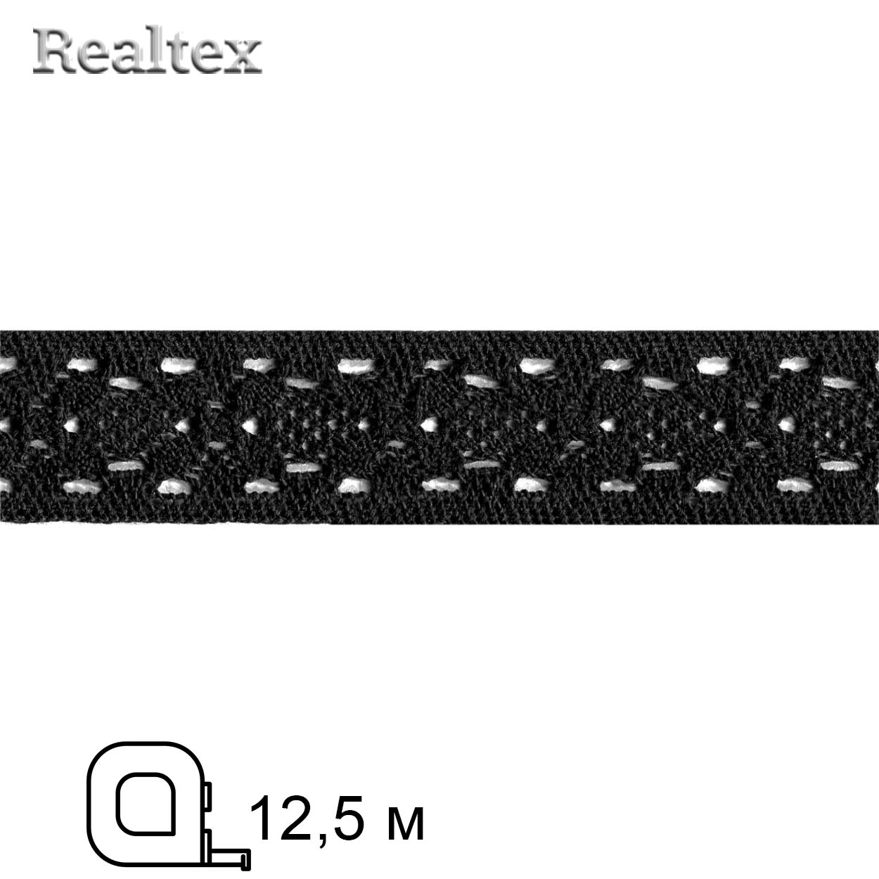 Кружево вязаное  35мм 35.01.094 (12,5м) цв.26 черный