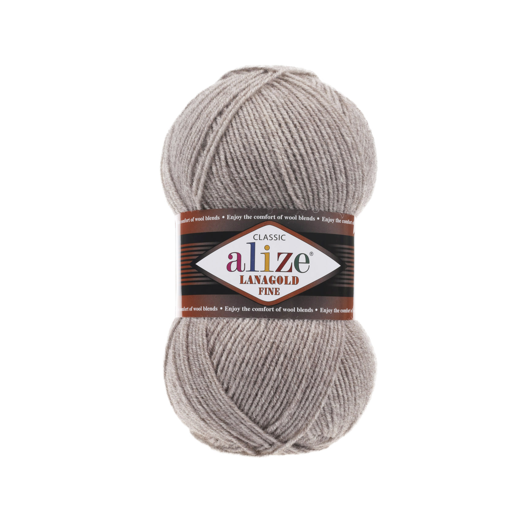 Пряжа Alize "Lana Gold Fine" (100гр) цв.207 светло-коричневый