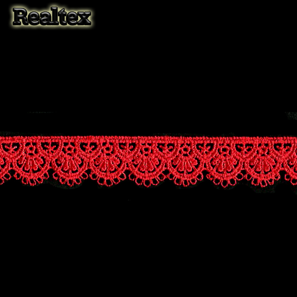 Кружево  гипюр  Realtex  18мм LF-190/CS091 цв.151 красный