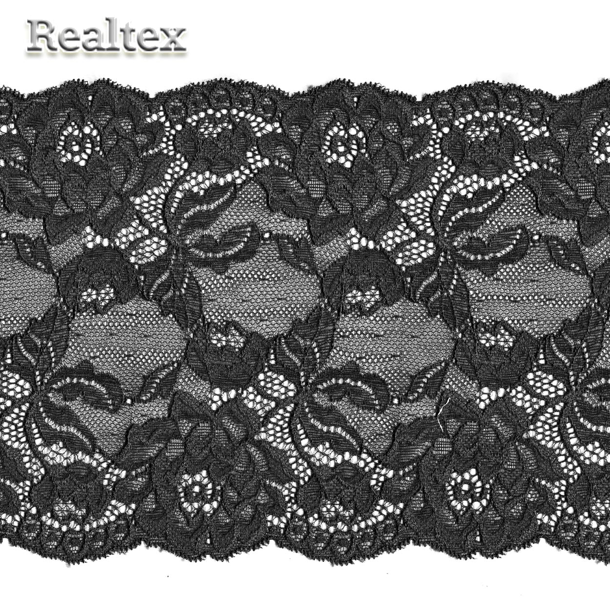 Кружево стрейч 180мм TBY L838 цв.03 чёрный