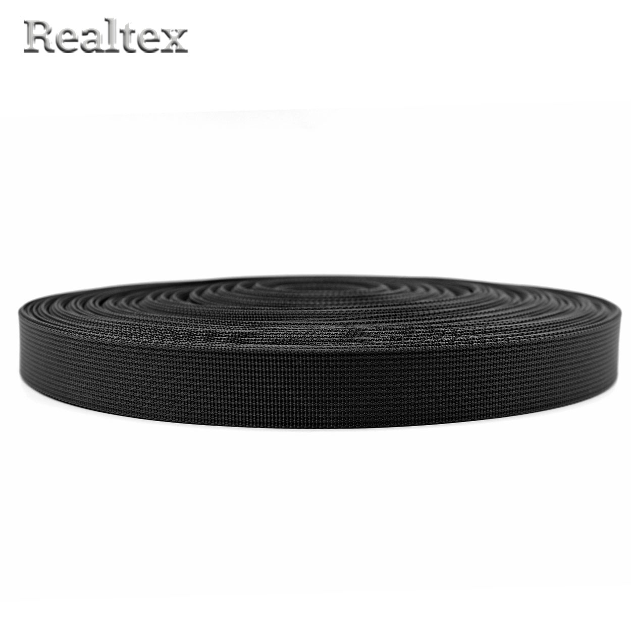  Лента ременная Realtex Premium 25мм (45,7м) цв.черный