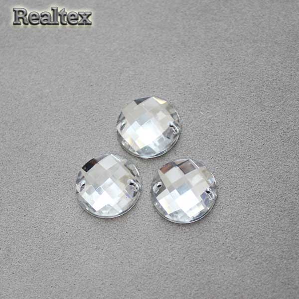 Стразы акриловые пришивные RS "Круг"  8мм цв.cristal 