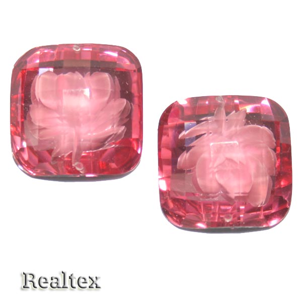 Стразы пластиковые пришивные AB-3 большие цв.розовый 